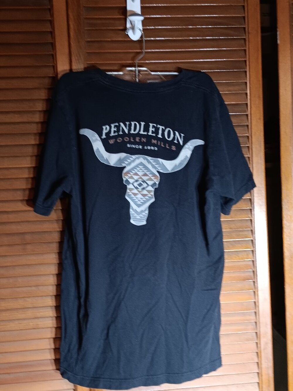 PENDLETON Mens Large Black Woolen Mills Skull Graphic Shirt 21 P2P